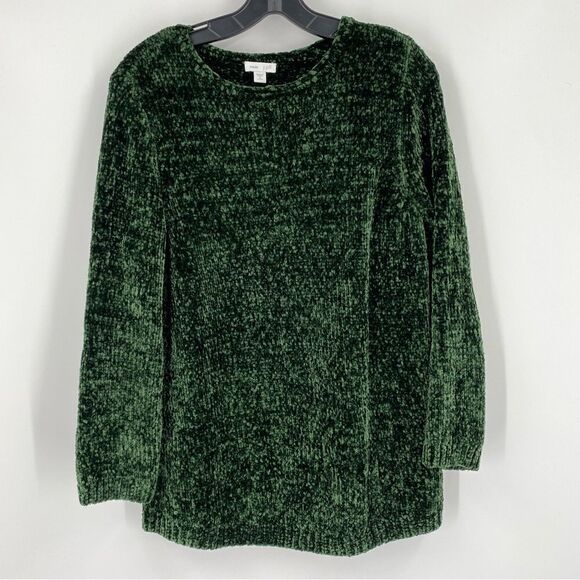 J. Jill Women’s Round Neck Green Chunky Knit Round Neck Sweater size PM - Picture 1 of 3